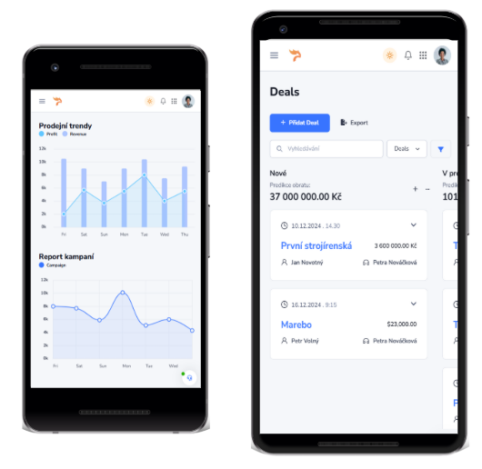 Ukázka aplikace na mobilních zařízeních