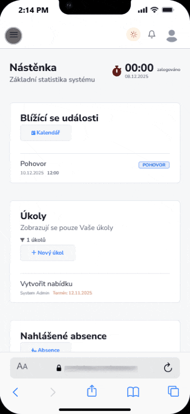 Mobilní aplikace pro řízení firmy v terénu s offline režimem